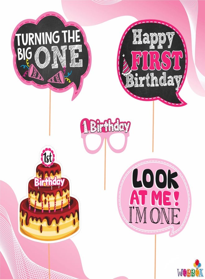 ووبوكس دعائم حفلة تصوير عيد الميلاد الأول من وووبوكس - لون وردي للفتيات الصغيرات، زينة عيد الميلاد الأول للفتيات، أدوات تزيين حفلات الأطفال - Image 2